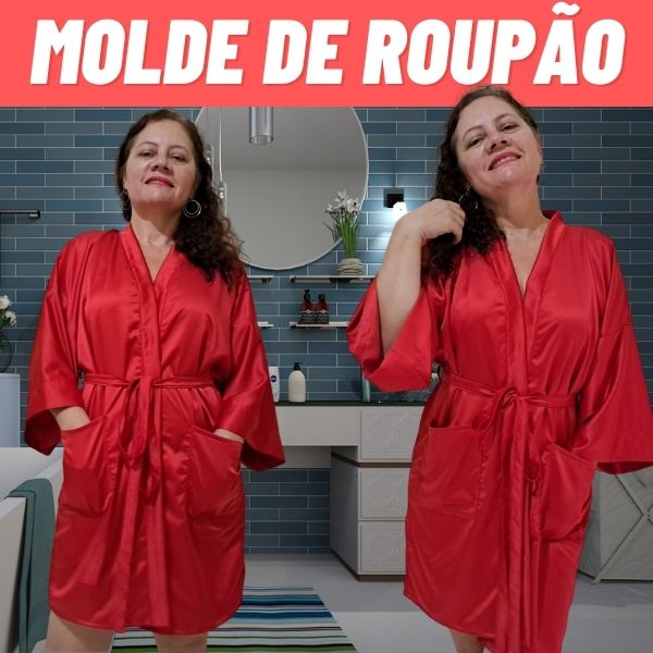 molde de roupão feminino - kimono